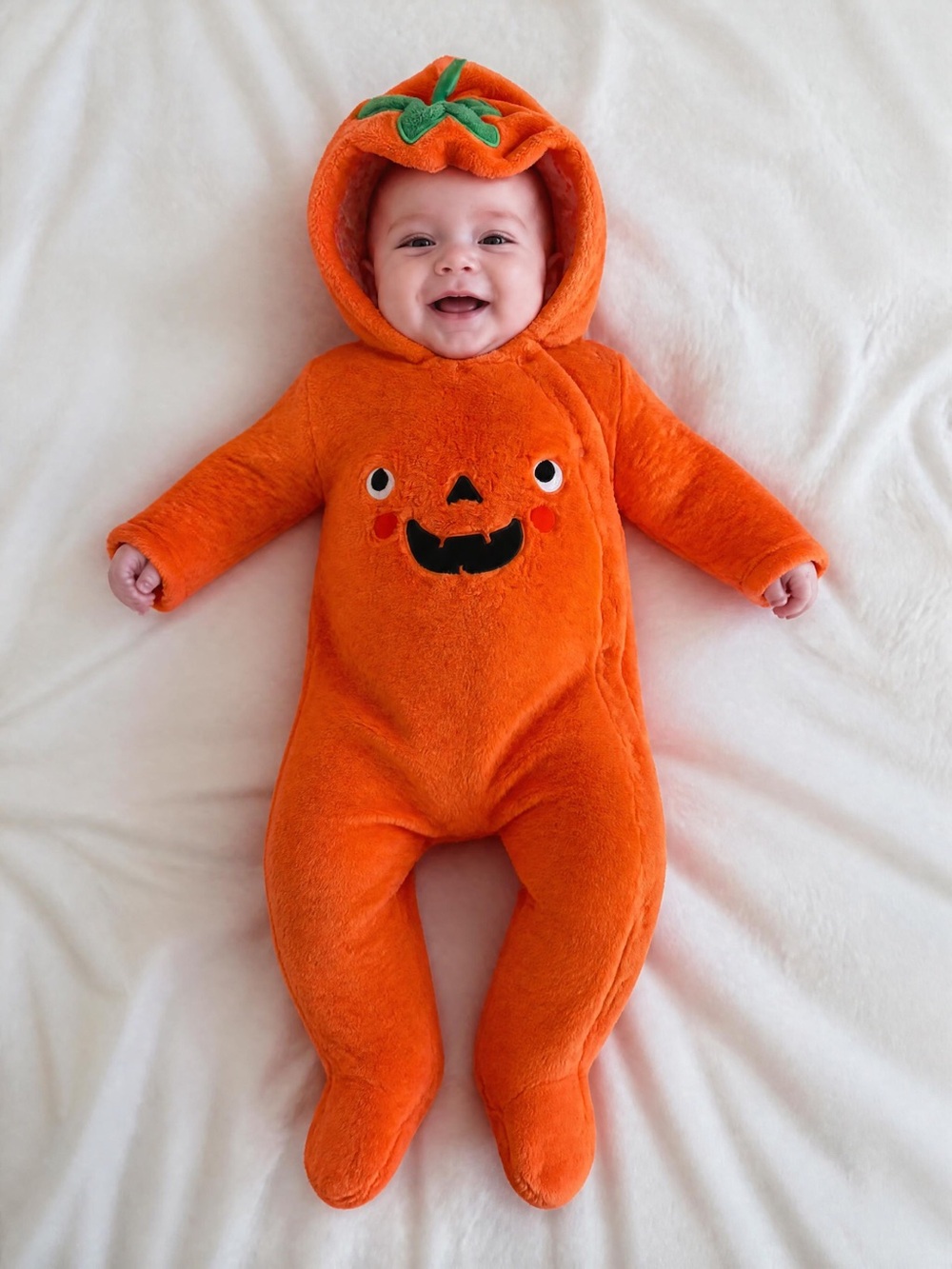 Pumpkin Hooded Baby One-Piece Halloween